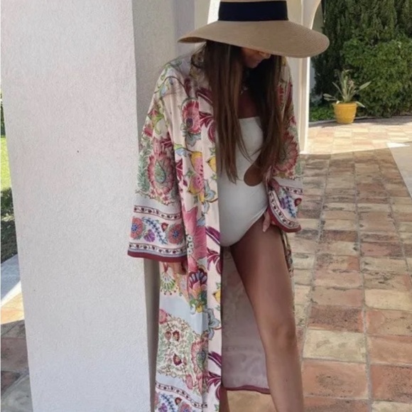 ZARA Belted Printed Open Front Kimono - Picture 14 of 16